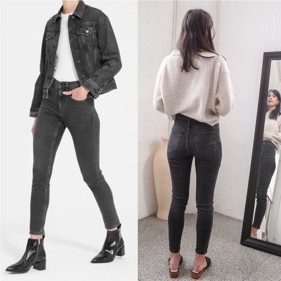 EVERLANE High Rise Ankle Cropped Vintage Charcoal Gray size 27 - Picture 1 of 15